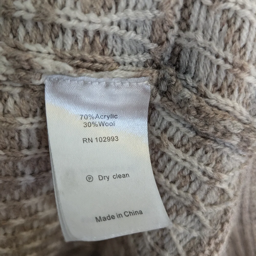 Thakoon Fair Isle Intarsia Tan Sweater Size L